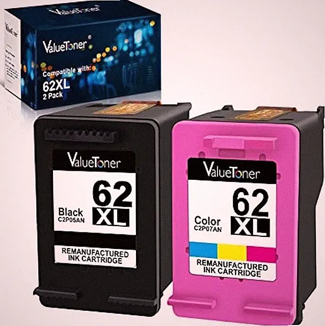 BRAND NEW Valuetoner 62XL Ink Cartridge - Combo Pack - HP ENVY & OFFICEJET