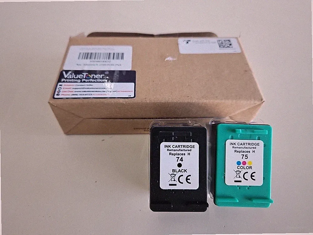 ValueToner ink cartridges 74 Black & 75 Color Computer Printer